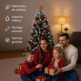 Arbol Navidad Nevado 1.6m Pino Navideño Artificial 400 Ramas