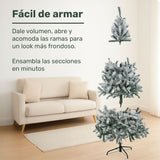 Arbol Navidad Nevado 1.96m Pino Navideño Copos De Nieve