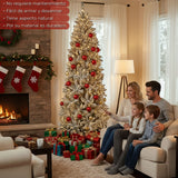Arbol Navidad Lapiz 2.20 Metros Pino Nevado Escarcha Nieve