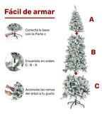 Arbol Navidad Lapiz 2.20 Metros Pino Nevado Escarcha Nieve