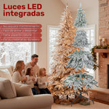 Arbol Navidad Luces Led Super Nevado 1.9m Pino Navideño