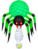 Inflable Halloween Arana Gigante Bruja Colgante 1.82m Led Verde