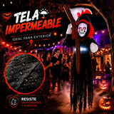 Inflable Halloween Parca Esqueleto Guadana Led Gigante 1.8m Negro