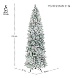 Arbol Navidad Lapiz 2.20 Metros Pino Nevado Escarcha Nieve