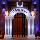 Arco Inflable De Halloween Jardimex Cementerio Embrujado 2.43 M Con 7 Luces Led Para Jardin