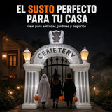 Arco Inflable De Halloween Jardimex Cementerio Embrujado 2.43 M Con 7 Luces Led Para Jardin