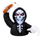 Inflable Halloween Esqueleto Calavera Emergente 1.22 M Jardimex 2 Luces Led Para Jardin