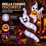 Inflable Halloween Fantasmas Espiral Calabaza 1.8m Luces Led Blanco