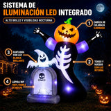 Inflable Halloween Calabaza Esqueleto Tumba Fantasma 2.4m Negro