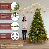 Arbol Navidad Luces Led 2.20m Pino Navideño Frondoso Grande