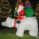 Inflable Navidad 1.90m Oso Polar Con Movimiento Luces Led