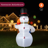 Inflable Navidad Muñeco Nieve Gigante 2.7m Exterior Luz Led