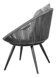 Sillas Tejidas Terraza Exterior Modernas Mesa Cristal 3pzs Estructura Gris