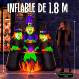 Inflable Halloween Brujas Caldero 1.82 M Jardimex 3 Luces Led Jardin Patio