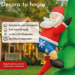 Inflable Navidad 1.90m Santa Claus Perro Pino Luces Led