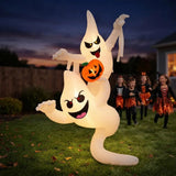 Inflable Halloween Fantasmas Espiral Calabaza 1.8m Luces Led Blanco
