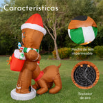 Inflable Navidad Galleta Hombre Jengibre Perro Claus 1.6m