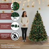 Arbol Navidad 2.3m Grande Frondoso Piñas Escoces Doble Rama
