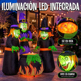 Inflable Halloween Brujas Caldero 1.82 M Jardimex 3 Luces Led Jardin Patio