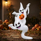 Inflable Halloween Fantasmas Espiral Calabaza 1.8m Luces Led Blanco