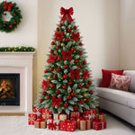Arbol Navidad Nevado Premium 1.6m Pino Navideño Copos Nieve