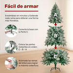 Arbol Navidad Nevado Premium 1.9m Pino Navideño Copos Nieve