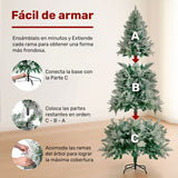 Arbol Navidad Nevado Premium 1.9m Pino Navideño Copos Nieve