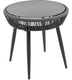 Sillas Tejidas Terraza Exterior Modernas Mesa Cristal 3pzs Estructura Gris