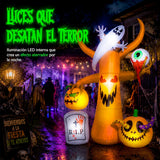 Inflable Halloween Calabaza Gato Negro Brujo 1.52m Luz Led Naranja