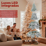 Arbol Navidad Luces Led Super Nevado Gigante 2.55m Pino