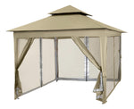 Toldo Carpa Gazebo 3x3 Plegable Mosquitero Exterior Color Beige