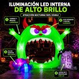 Inflable Halloween Arco Monstruo Boca Gigante 3.14m Luz Led Verde
