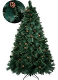 Arbol Navidad Verde Escoces Doble Rama Frondoso Piñas 1.9m