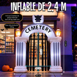 Arco Inflable De Halloween Jardimex Cementerio Embrujado 2.43 M Con 7 Luces Led Para Jardin