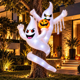 Inflable Halloween Fantasmas Espiral Calabaza 1.8m Luces Led Blanco