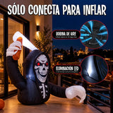 Inflable Halloween Esqueleto Calavera Emergente 1.22 M Jardimex 2 Luces Led Para Jardin