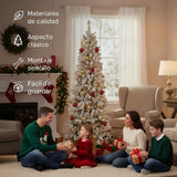 Arbol Navidad Lapiz 2.20 Metros Pino Nevado Escarcha Nieve