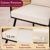 Set Jardin Exterior 2 Sillones Con Mesa Diseno Moderno Ratan