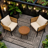 Set Jardin Exterior 2 Sillones Con Mesa Diseno Moderno Ratan