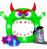 Inflable Halloween Arco Monstruo Boca Gigante 3.14m Luz Led Verde