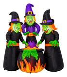 Inflable Halloween Brujas Caldero 1.82 M Jardimex 3 Luces Led Jardin Patio