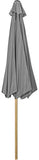 Sombrilla Tipo Madera Jardin Exterior 2.63m Playa Terraza Color Gris Oscuro