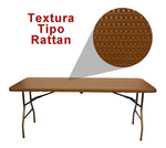 Mesa Plegable 180cm Portafolio Jardin Tipo Ratan Evento