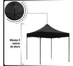 Carpa Toldo 3x3 Reforzado Plegable Impermeable Jardin Carpa Negra