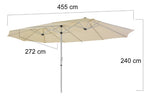 Sombrilla Doble Patio Jardin 4.5 X 2.7 M Semi Impermeable