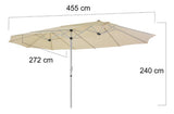 Sombrilla Doble Patio Jardin 4.5 X 2.7 M Semi Impermeable