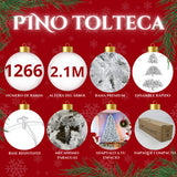 Arbol Navidad 2.10m Artificial Blanco Pino Frondoso Jardimex