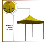 Carpa Toldo 3x3 Reforzado Plegable Impermeable Jardin Carpa Amarillo