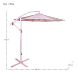 Sombrilla Moderna 2.9 M Jardin Exterior Playa Terraza	Color Rosa