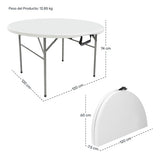 Mesa Plegable Portatil Redonda 1.20m Tipo Portafolio Jardin